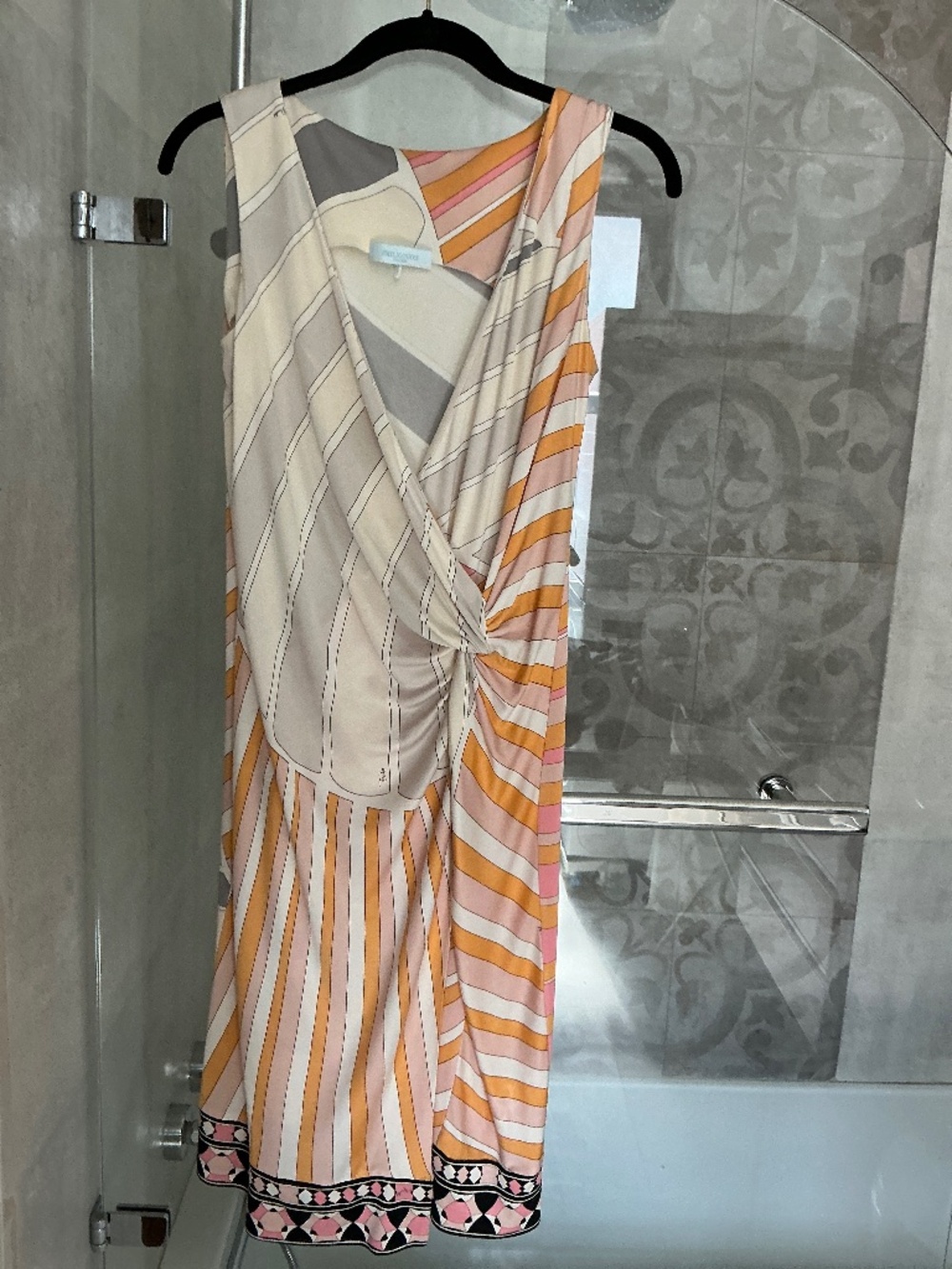 EMILIO PUCCI Sleeveless Multi-color Dress in Abstract Pattern